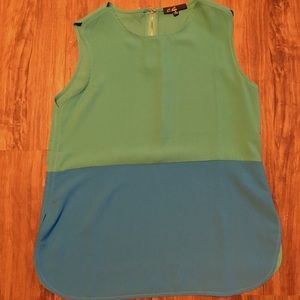 Polyester colorblock blouse